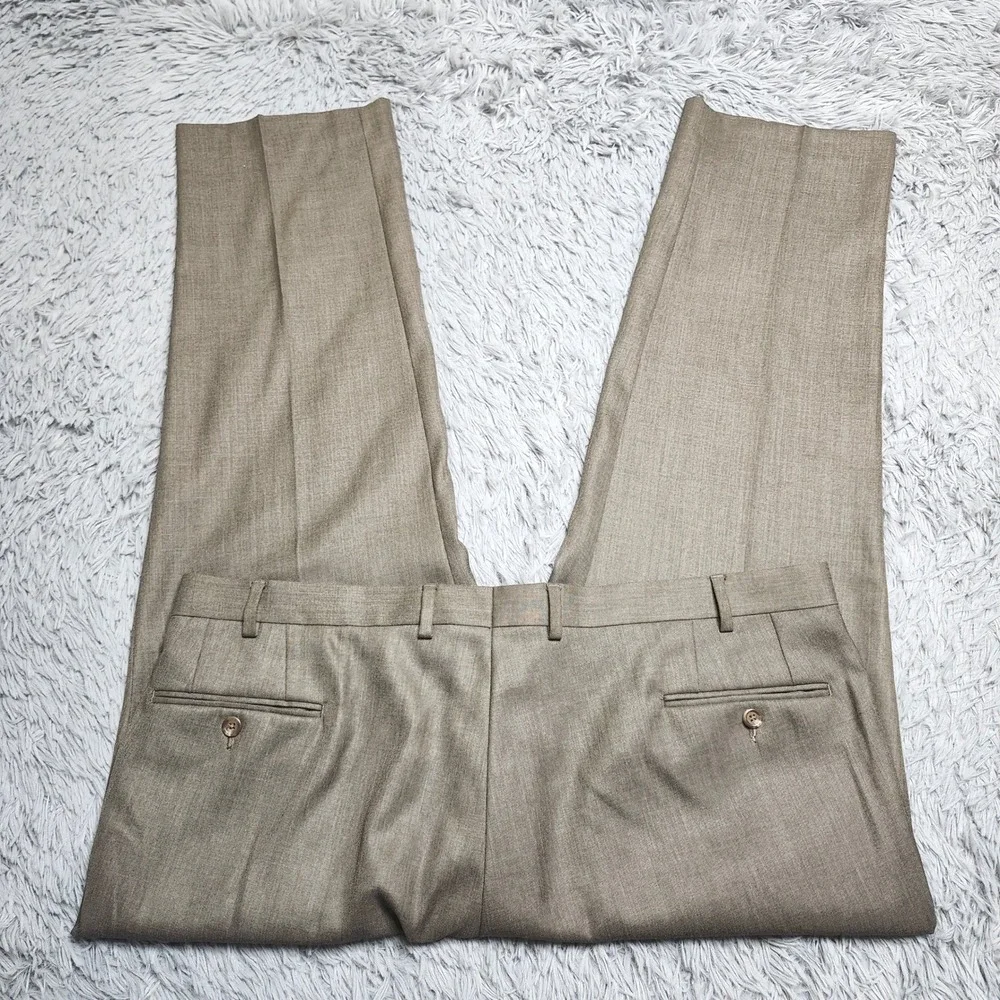 Lauren‎ Ralph Lauren Dress Pants Mens 42x30 Brown Polyester Rayon 42W x 30L
